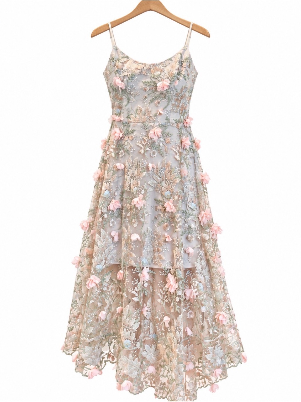 Dress The Population Sidney V-Neck A-Line Lace Floral Appliqué Gown